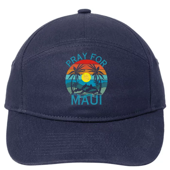 Pray For Maui Hawaii Wildflower Support Gift 7-Panel Snapback Hat