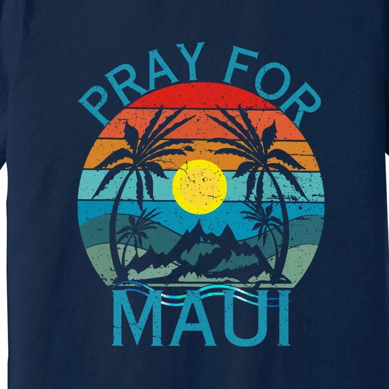 Pray For Maui Hawaii Wildflower Support Gift Premium T-Shirt