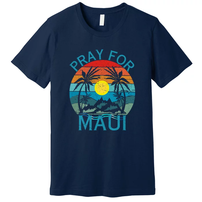 Pray For Maui Hawaii Wildflower Support Gift Premium T-Shirt