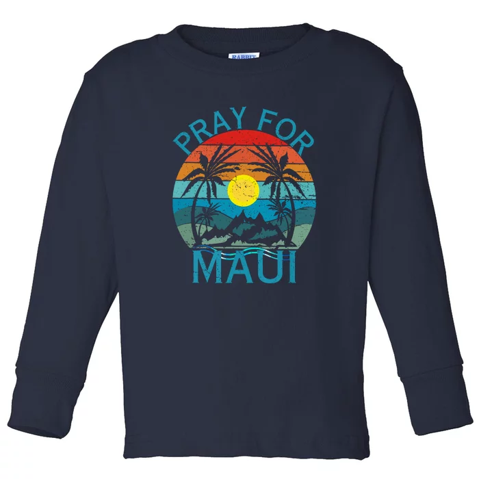 Pray For Maui Hawaii Wildflower Support Gift Toddler Long Sleeve Shirt