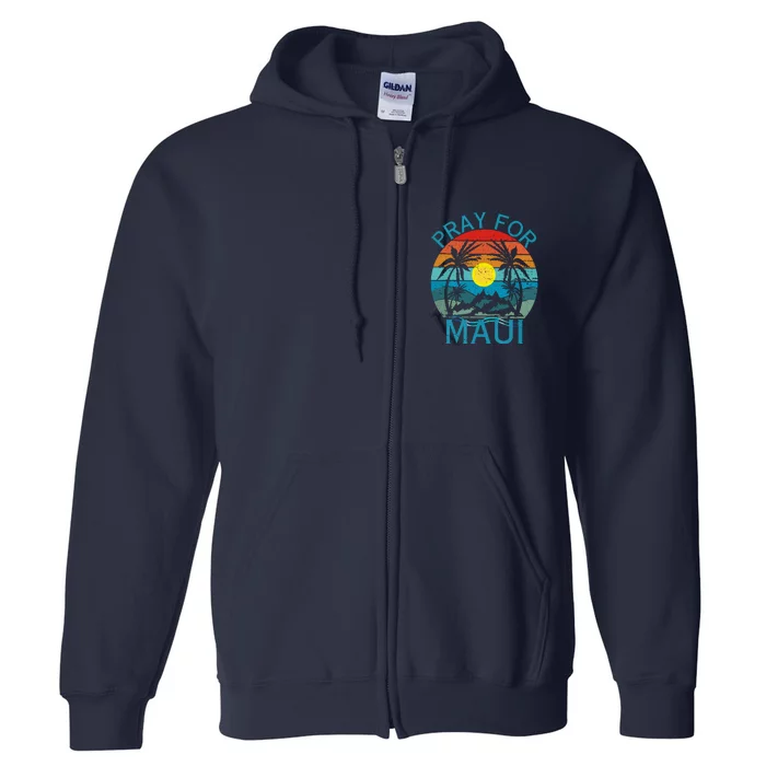 Pray For Maui Hawaii Wildflower Support Gift Full Zip Hoodie