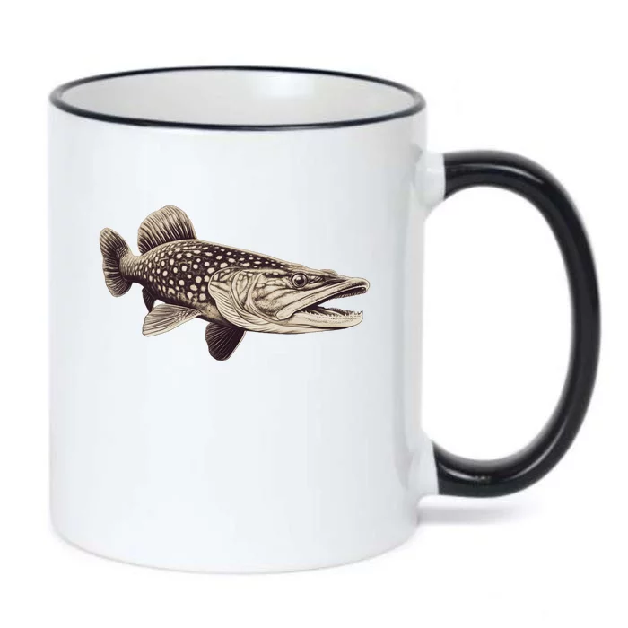 Pike Fish Monchrome Black Color Changing Mug