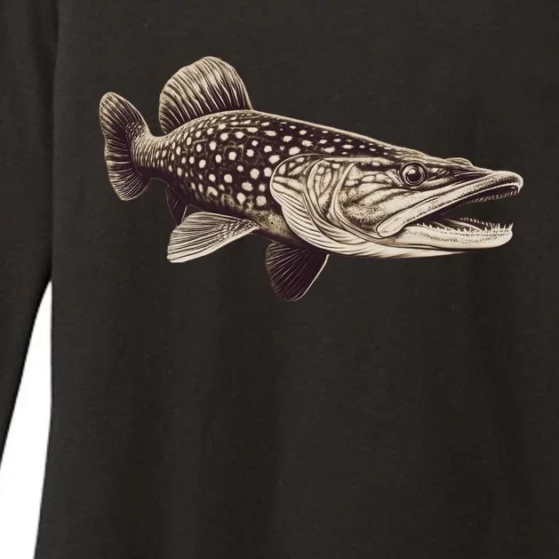 Pike Fish Monchrome Womens CVC Long Sleeve Shirt