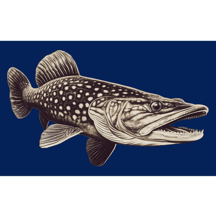 Pike Fish Monchrome Bumper Sticker