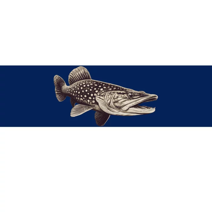 Pike Fish Monchrome Bumper Sticker