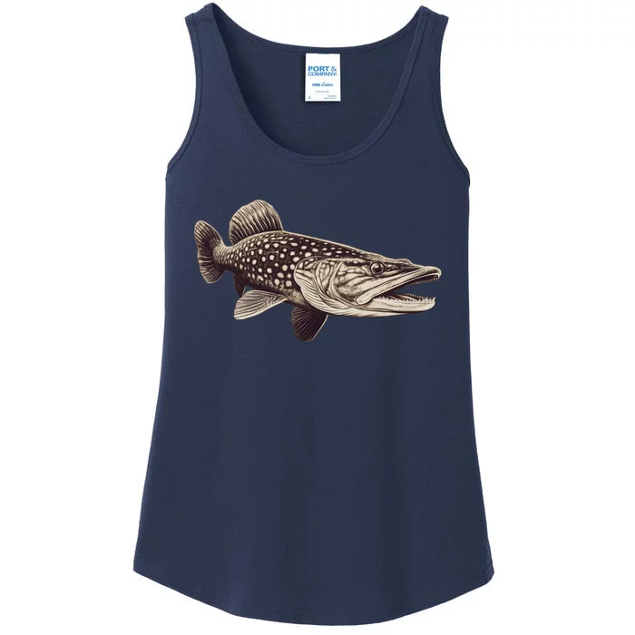 Pike Fish Monchrome Ladies Essential Tank