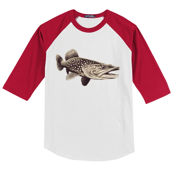 Pike Fish Monchrome Kids Colorblock Raglan Jersey