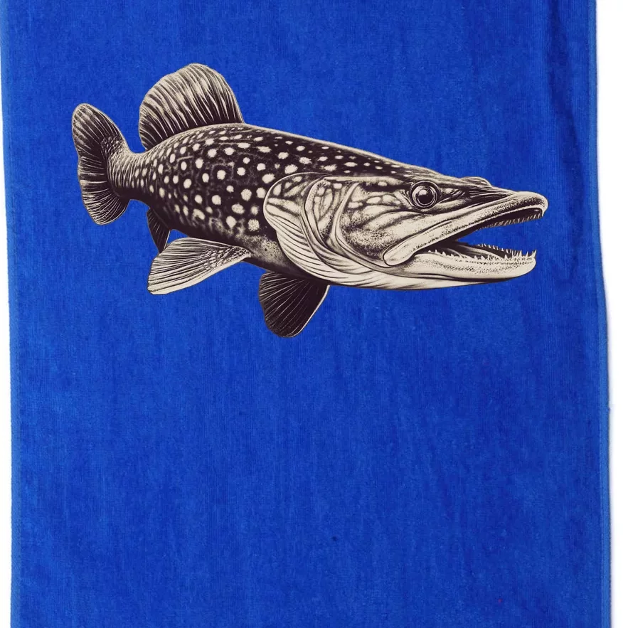 Pike Fish Monchrome Platinum Collection Golf Towel