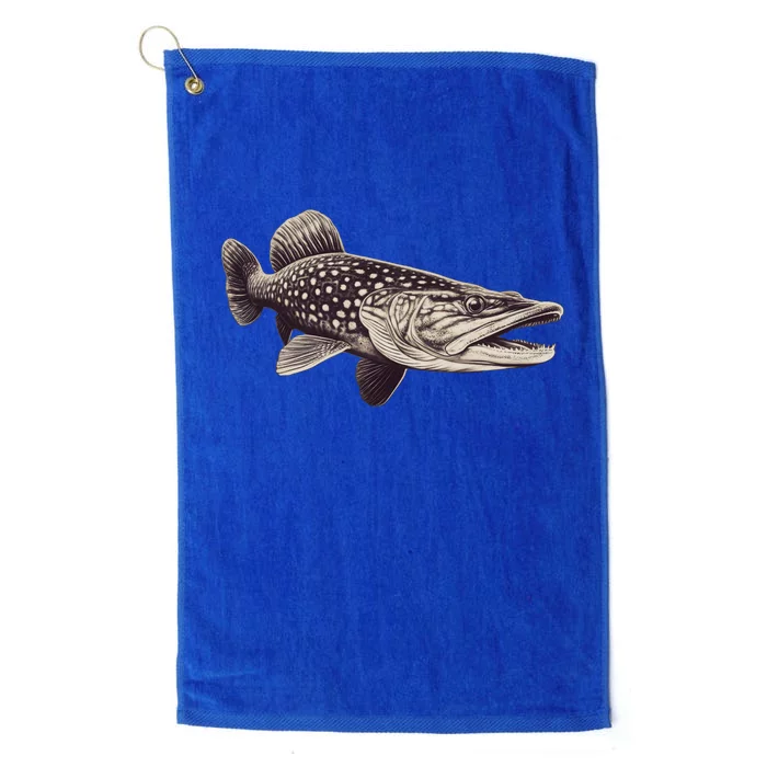 Pike Fish Monchrome Platinum Collection Golf Towel