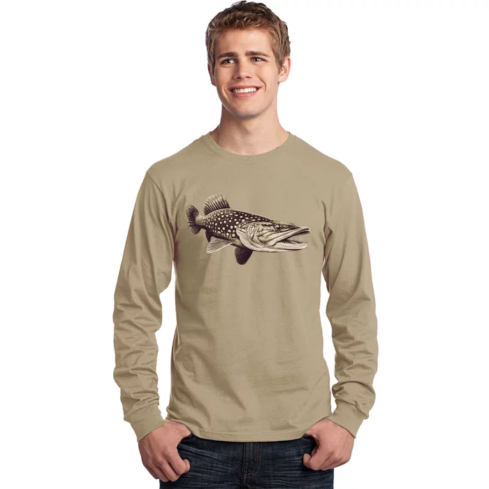 Pike Fish Monchrome Long Sleeve Shirt