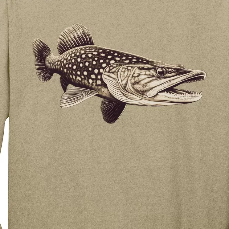 Pike Fish Monchrome Long Sleeve Shirt