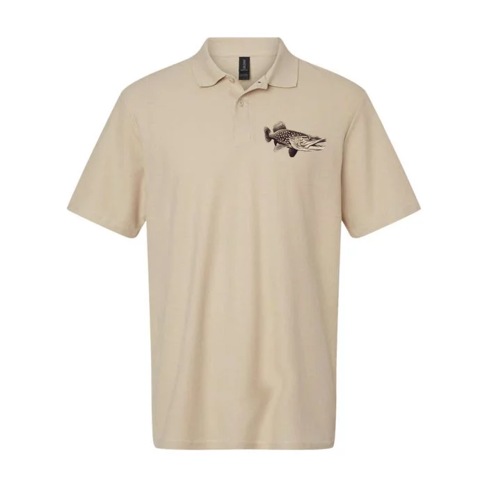 Pike Fish Monchrome Softstyle Adult Sport Polo