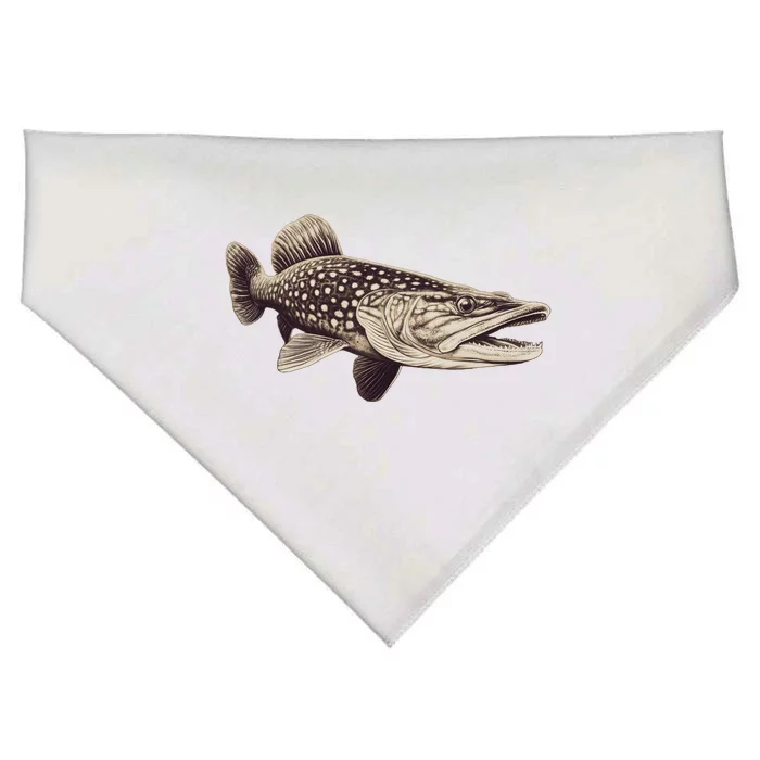 Pike Fish Monchrome USA-Made Doggie Bandana