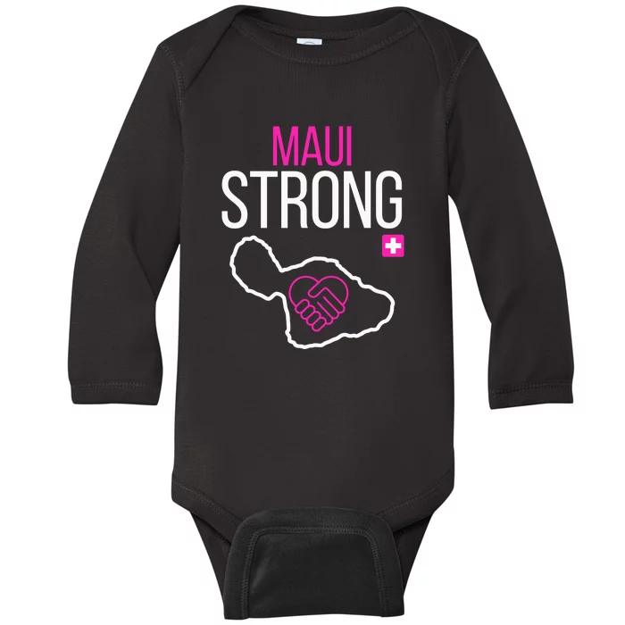 Pray For Maui Hawaii Strong Gift Baby Long Sleeve Bodysuit