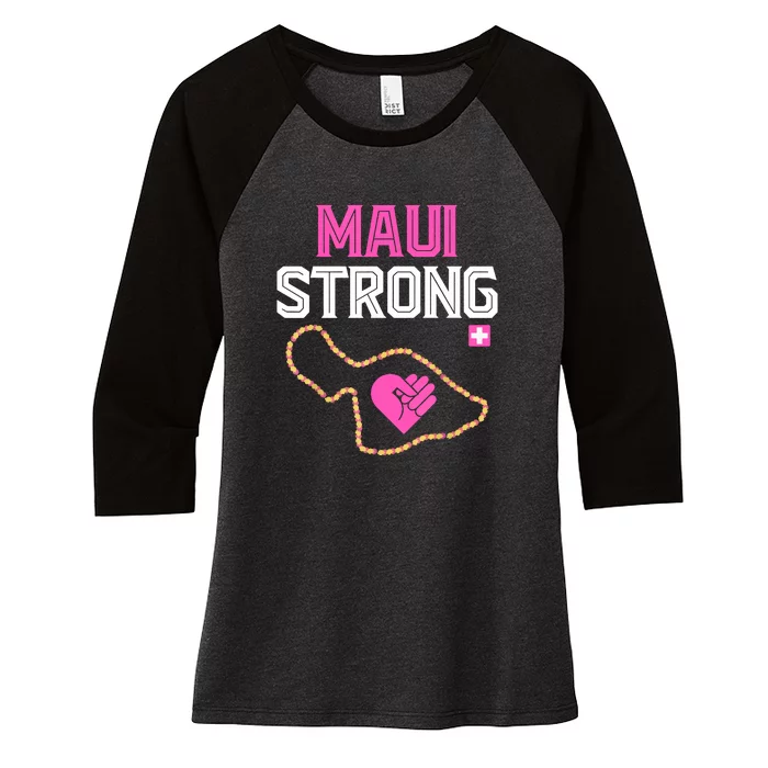 Pray For Maui Hawaii Strong Gift Lahaina Fires Women's Tri-Blend 3/4-Sleeve Raglan Shirt