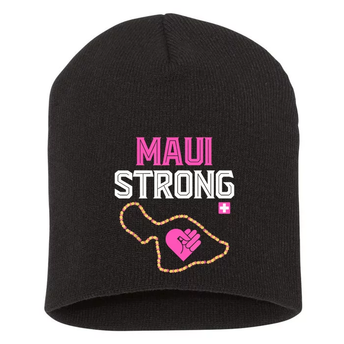 Pray For Maui Hawaii Strong Gift Lahaina Fires Short Acrylic Beanie