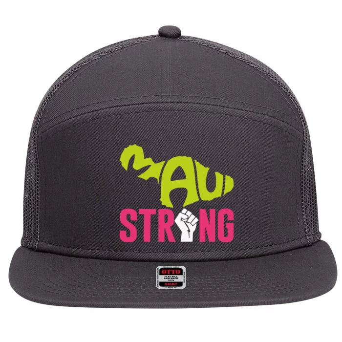 Pray For Maui Hawaii Strong Wildfire Support Gift 7 Panel Mesh Trucker Snapback Hat