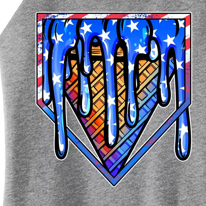 Patriotic Flag Melting Ice Cream Cone Women’s Perfect Tri Rocker Tank