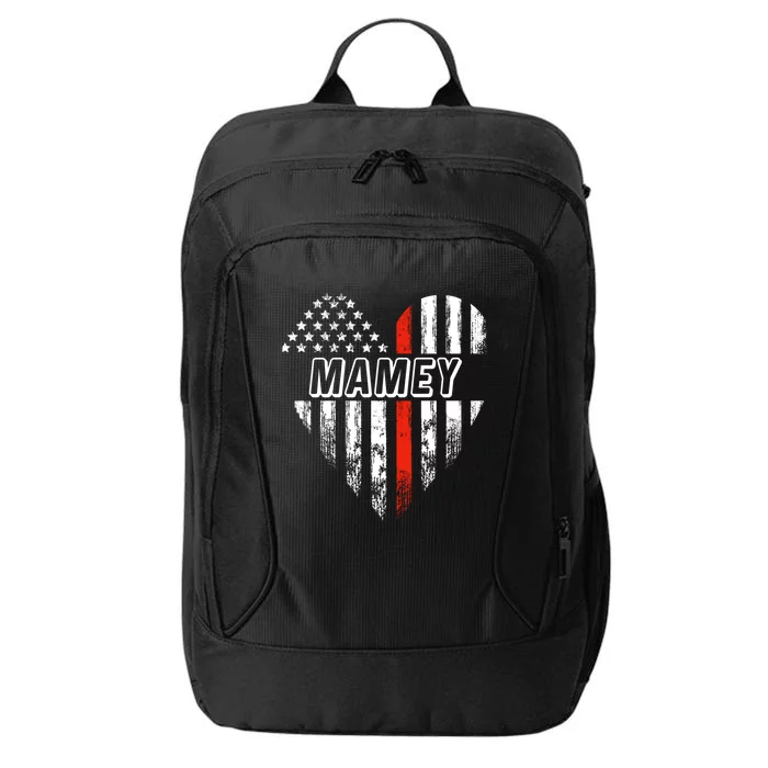 Proud Firefighter Mamey American Flag Heart Gift City Backpack