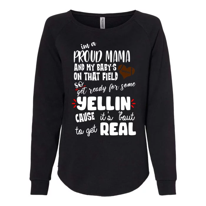 Proud Football Mama Womens California Wash Sweatshirt