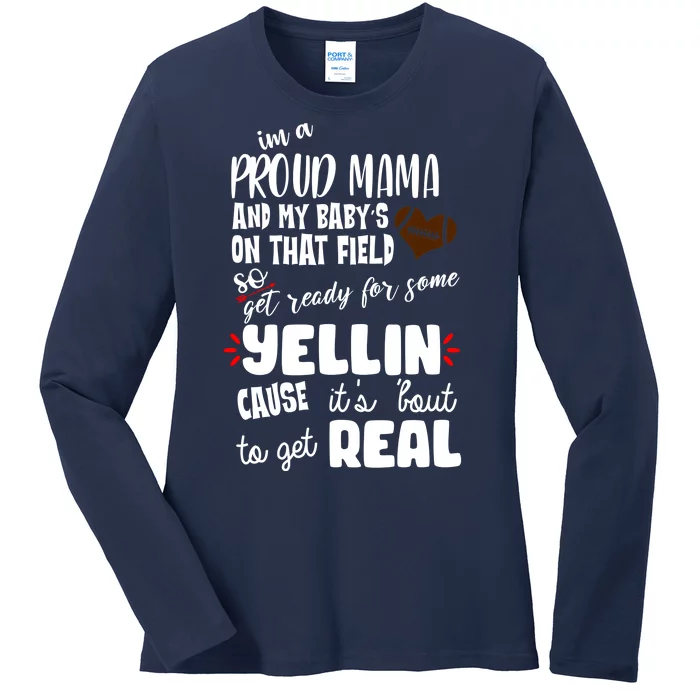 Proud Football Mama Ladies Long Sleeve Shirt