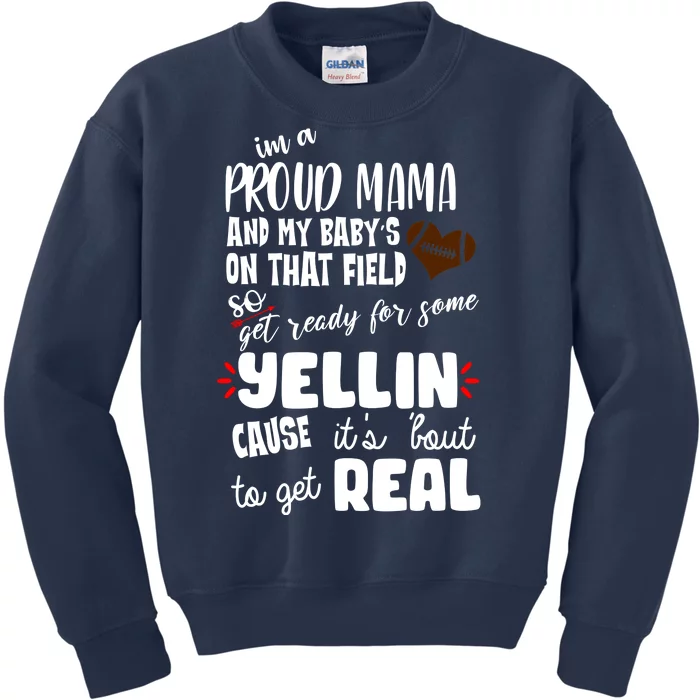 Proud Football Mama Kids Sweatshirt