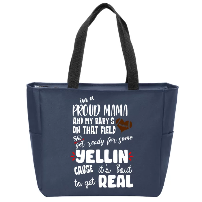 Proud Football Mama Zip Tote Bag