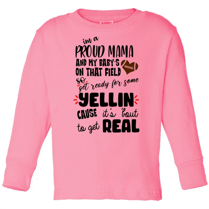 Proud Football Mama Toddler Long Sleeve Shirt