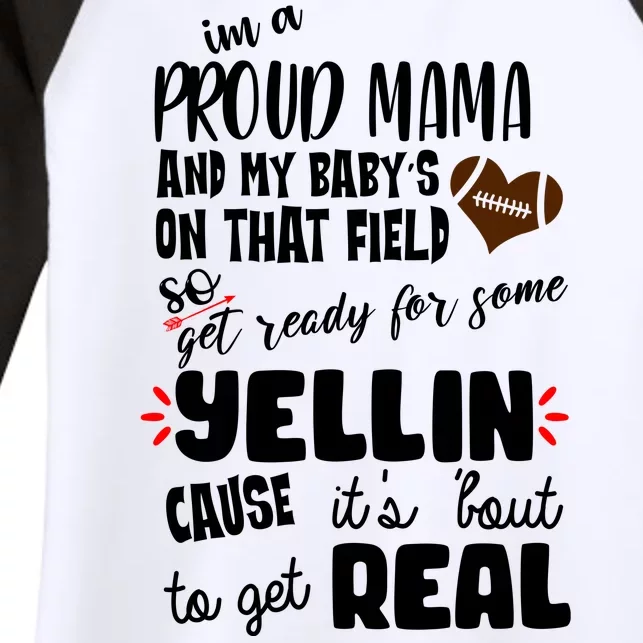 Proud Football Mama Women's Tri-Blend 3/4-Sleeve Raglan Shirt