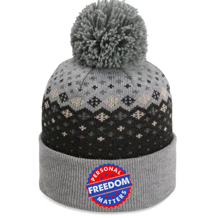 Personal Freedom Matters Emblem The Baniff Cuffed Pom Beanie