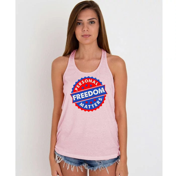 Personal Freedom Matters Emblem Women's Knotted Racerback Tank