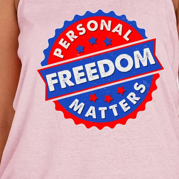 Personal Freedom Matters Emblem Women's Knotted Racerback Tank