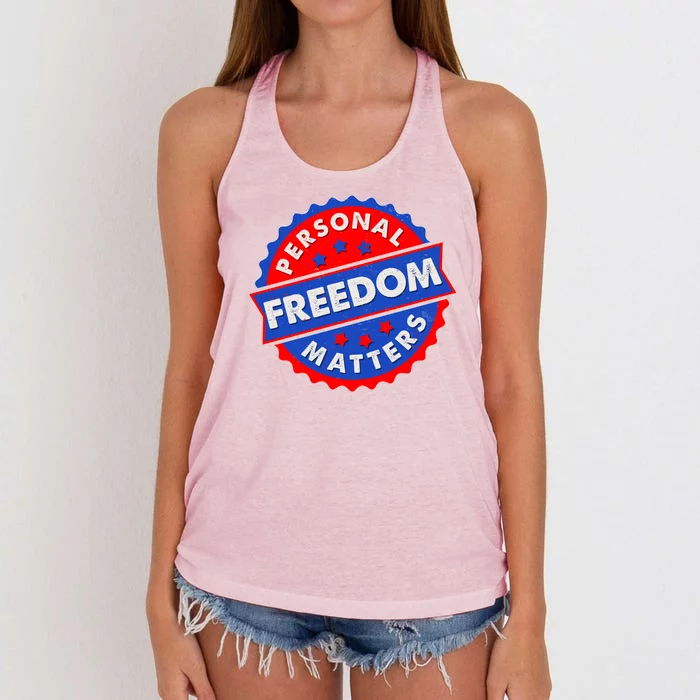 Personal Freedom Matters Emblem Women's Knotted Racerback Tank