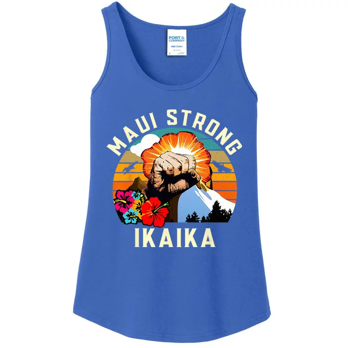 Pray For Maui Hawaii Strong Tee Apparel Matching Family Ladies Essential Tank