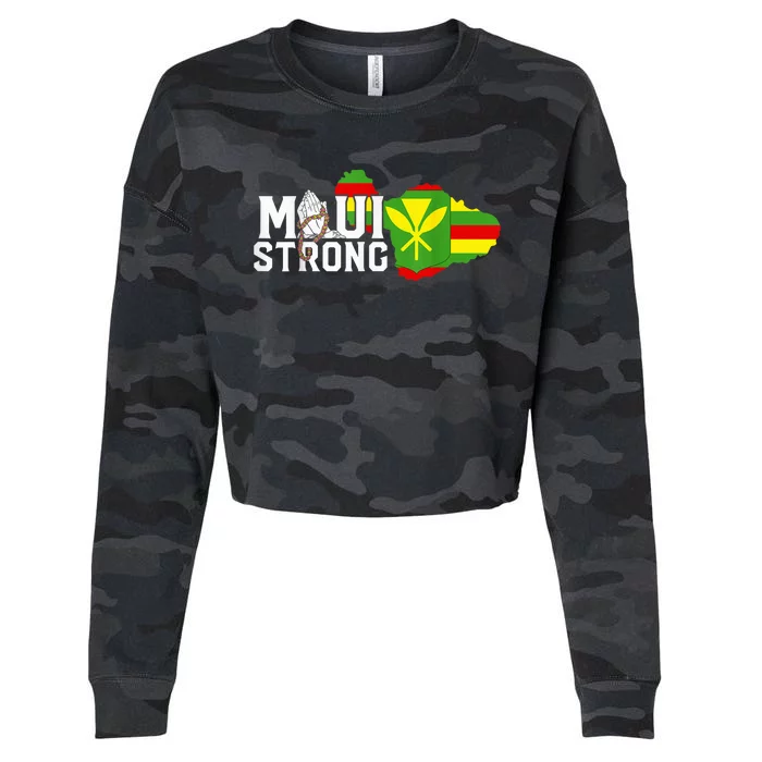 Pray for Maui Hawaii Strong Cropped Pullover Crew