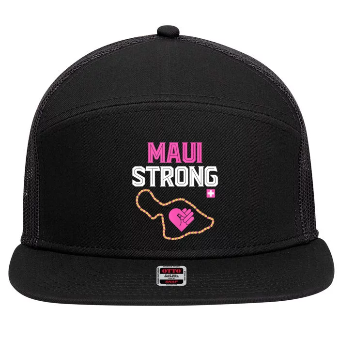 Pray For Maui Hawaii Strong 7 Panel Mesh Trucker Snapback Hat