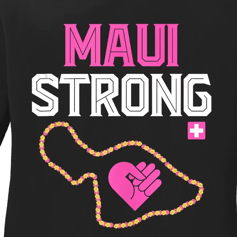 Pray For Maui Hawaii Strong Ladies Long Sleeve Shirt