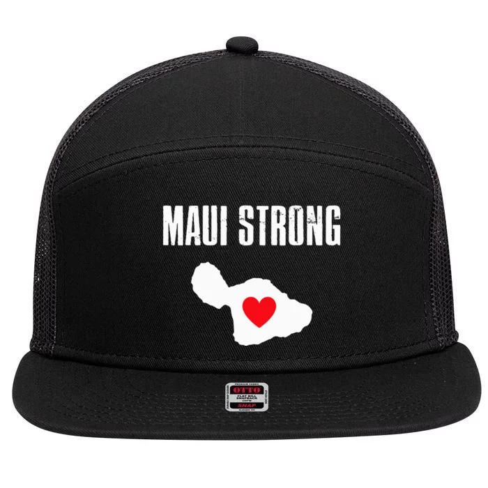 Pray For Maui Hawaii Strong Lahaina Fires Gift 7 Panel Mesh Trucker Snapback Hat