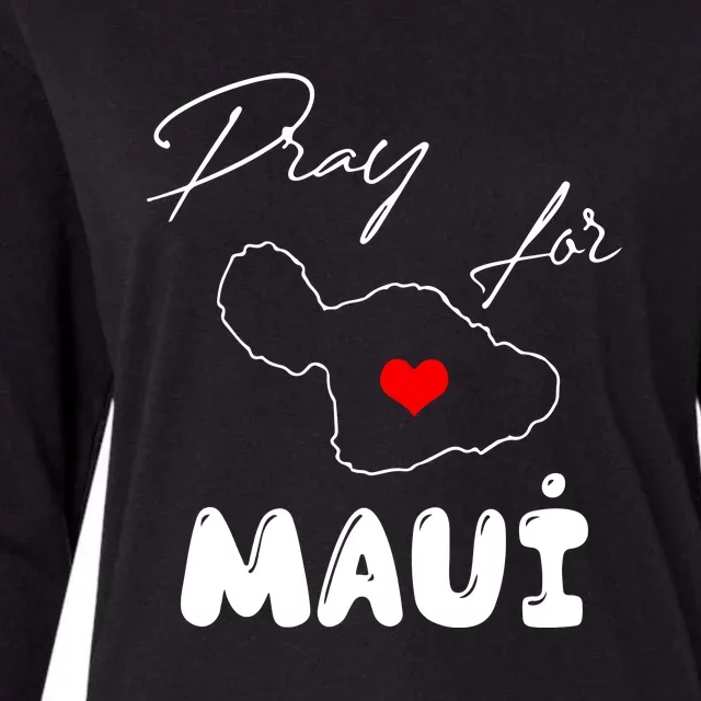 Pray For Maui Hawaii Maui Strong Support Heart Gift Womens Cotton Relaxed Long Sleeve T-Shirt