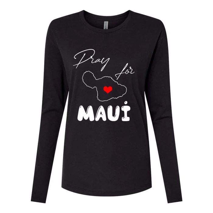 Pray For Maui Hawaii Maui Strong Support Heart Gift Womens Cotton Relaxed Long Sleeve T-Shirt