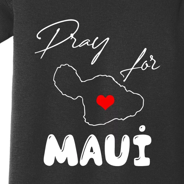 Pray For Maui Hawaii Maui Strong Support Heart Gift Baby Bodysuit