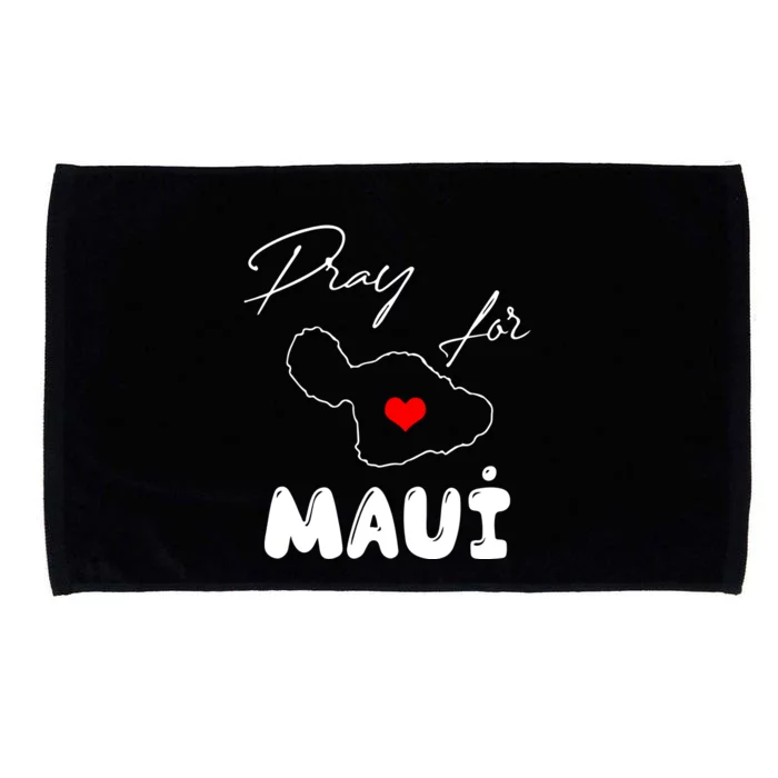 Pray For Maui Hawaii Maui Strong Support Heart Gift Microfiber Hand Towel