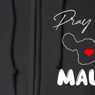 Pray For Maui Hawaii Maui Strong Support Heart Gift Full Zip Hoodie