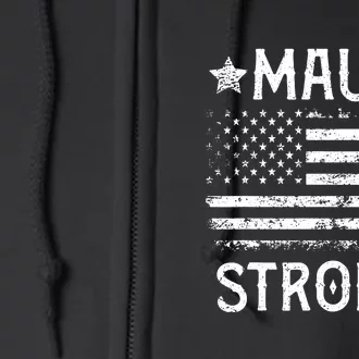 Pray For Maui Hawaii Strong American Flag Lahaina Fires Gift Full Zip Hoodie