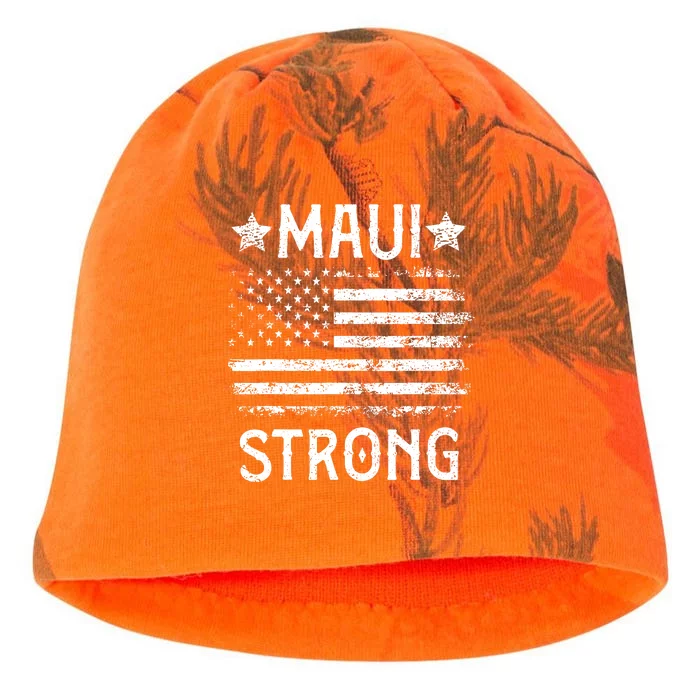 Pray For Maui Hawaii Strong American Flag Lahaina Fires Gift Kati - Camo Knit Beanie