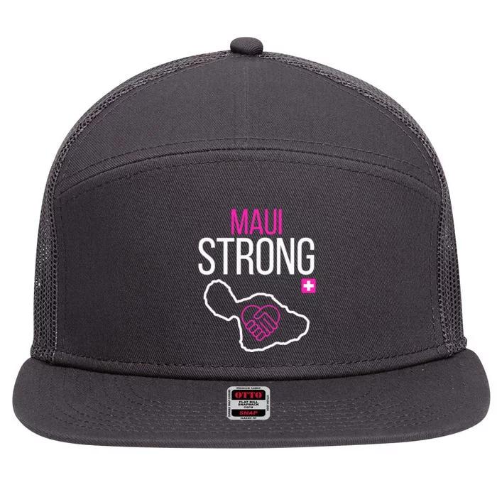 Pray For Maui Hawaii Strong Support Maui Gift 7 Panel Mesh Trucker Snapback Hat