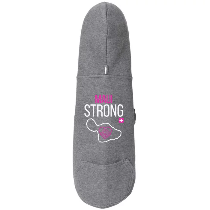 Pray For Maui Hawaii Strong Support Maui Gift Doggie 3-End Fleece Hoodie