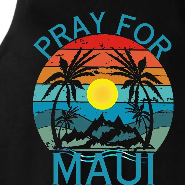 Pray For Maui Hawaii Wildflower Support Ladies Tri-Blend Wicking Tank