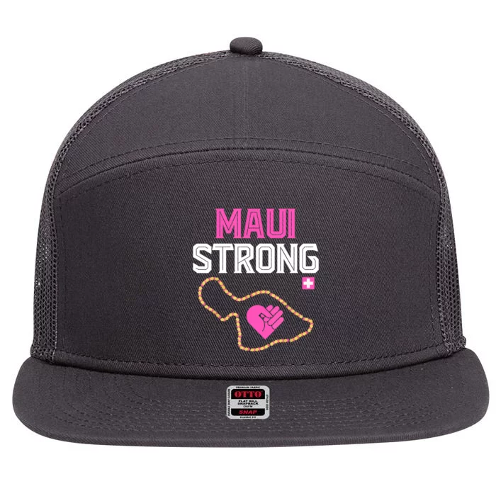 Pray For Maui Hawaii Strong Gift 7 Panel Mesh Trucker Snapback Hat