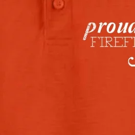 Proud Firefighter Mom Firefighting Gift Dry Zone Grid Performance Polo